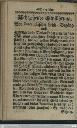 Achtzehende Einführung. Von Sarcandrischer Leich-Begängnuß