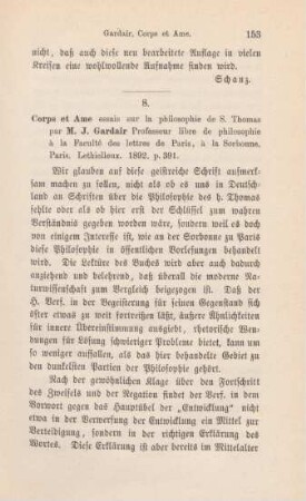 153-156 [Rezension] Gardair, M. J., Corps et Ame