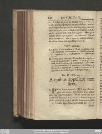 Tit. II. (VII. 42.) A quibus appellare non licet.