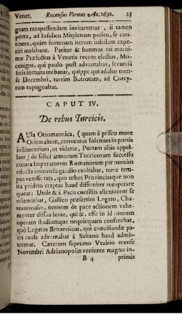 Caput IV. De rebus Turcicis