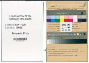 Entnazifizierung Erich Behrendt , geb. 08.10.1909 (Kuechenleiter)