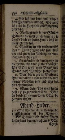 Abend-Lieder. - Wochen-Tag- und Stund-Lieder.