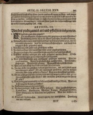 Articul III. Von des predigamts art und pflichten insgemein.
