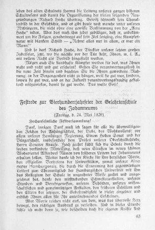 Festrede zur Vierhundertjahrfeier der Gelehrtenschule des Johanneums
