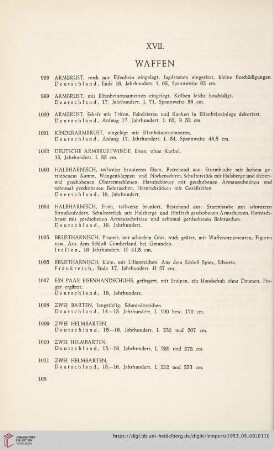 XVII. Waffen (Nr. 998-1024)