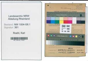 Entnazifizierung Karl Roehl , geb. 30.07.1899 (Werkmeister)