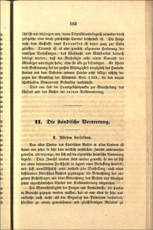 II. Die ständische Vertretung.