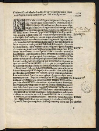 Urbium dicta ad Maximilianum Federici Tertii caesaris filius romanorum Regem ...