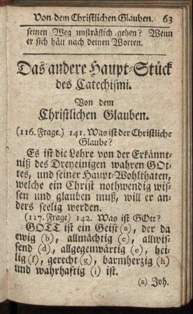 Das andere Haupt-Stück ... Von dem Christlichen Glauben.