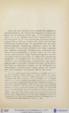 Reflexe astrologischer Keilinschriften bei griechischen Schriftstellern