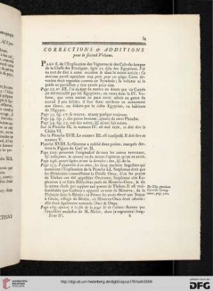 Corrections & additions pur le second volume