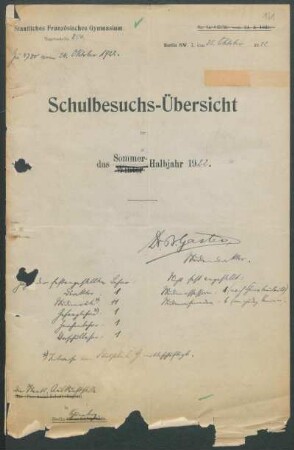 1921/22: Jahresbericht über das ... Schuljahr Ostern ... - 1921/22
