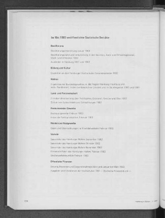 Im Mai 1983 veröffentlichte Statistische Berichte