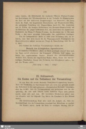 IX. Schlusswort. Die Kosten und die Teilnehmer der Versammlung