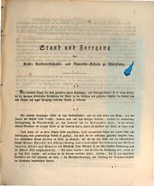 Jahres-Bericht über den Stand und Fortgang der Königl. Kreis-Landwirthschafts- und Gewerbschule zu Würzburg. 1834/35