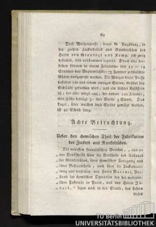 Ueber den chemischen Theil der Fabrikation des Zuckers aus Runkelrüben.