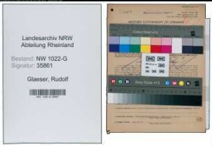 Entnazifizierung Rudolf Glaeser , geb. 07.12.1913 (Bahnbeamter)