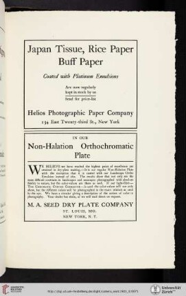 Helios Photographic Paper Company [Japan Tissue, Rice Paper, Buff Paper]