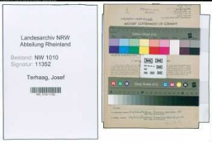 Entnazifizierung Josef Terhaag , geb. 10.06.1900 (Steuerinspektor)