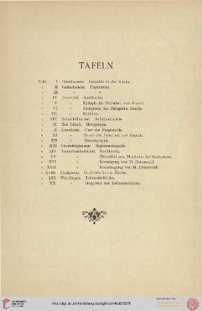 Tafelverzeichnis