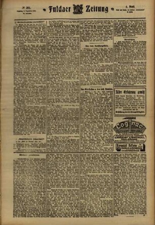 Vierte Ausgabe vom Samstag, den 09. Dezember 1911.