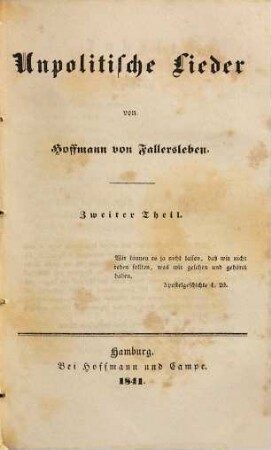 Unpolitische Lieder, 2