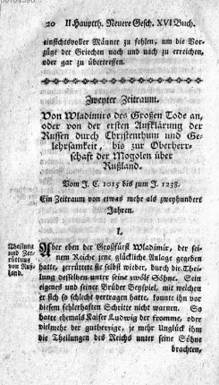 Zweyter Zeitraum