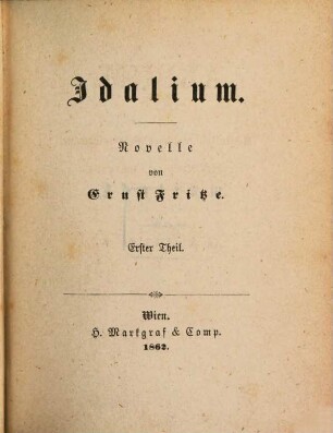 Idalium : Novelle. 1