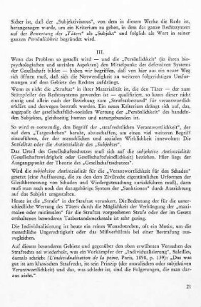 III. Die "subjektive" Auffassung als Basis eines neuen Systems