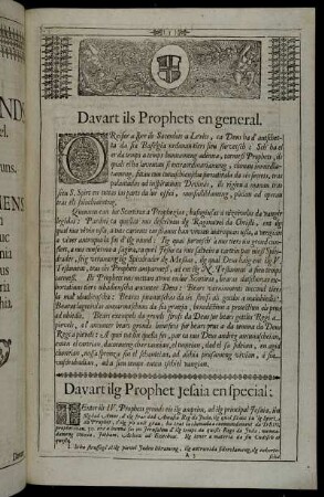 Davart ils Prophets en general.