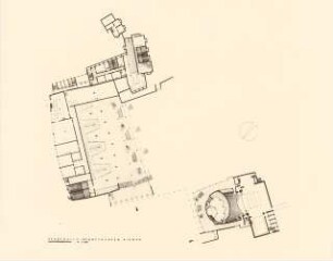 Stadthalle und Stadttheater, Siegen: Garderobengeschoss 1:200 (Foto von Inv.Nr. 36912)