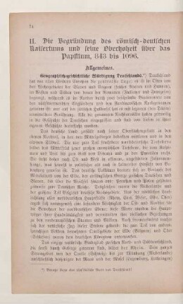 II. Die Begründung des römisch-deutschen Kaisertums und seine Oberhoheit über das Papsttum, 843 bis 1096