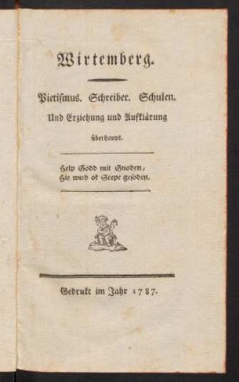 1-124, Wirtemberg. Pietismus. Schreiber.Schulen