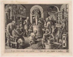Distillatio (Die Destillation), Blatt 7 der Folge "Nova Reperta"