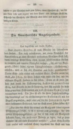 29-38 Die Güntherische Angelegenheit : V. Das begriffliche und ideelle Denken