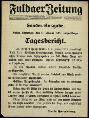 Ausgabe vom Dienstag, den 05. Januar 1915.