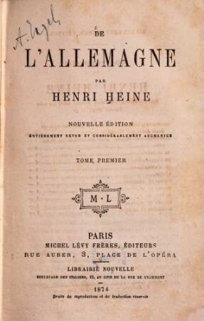 De l'Allemagne, 1