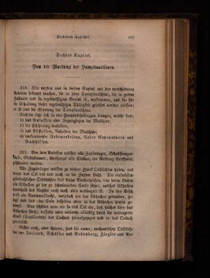 Sechstes Kapitel. Von der Wartung der Dampfmaschinen.