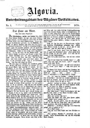 Algovia : belletristische Unterhaltungsbeilage. 1870, 1 - 7