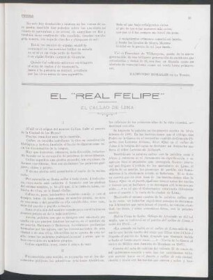 El "Real Felipe" : El Callao de Lima