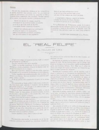 El "Real Felipe" : El Callao de Lima