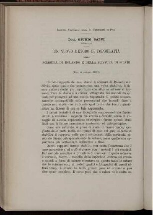 Un Nuovo Metodo Di Topografia Della Scissura Di Rolando E Della Scissura Di Silvio
