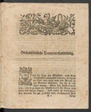 Hochansehnliche Trauerversammlung.