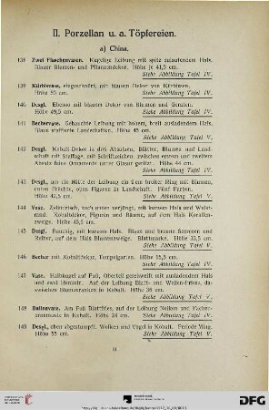 II. Porzellan u.a. Töpfereien (Nr. 138-300)