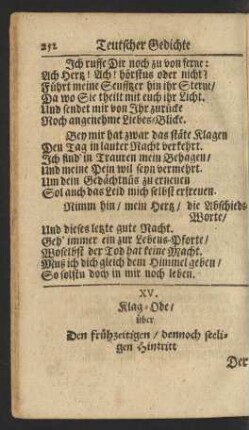 XV. Klag-Ode/ über Den frühzeitigen/ dennoch seeligen Hintritt Der Wolgebohrnen Frauen/ Fr. Metta Kielmannin von Kielmanns-Eck/ Gebohrner von Wischen ...