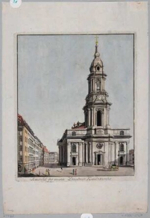Die neue Kreuzkirche in Dresden nach Osten vom Altmarkt aus