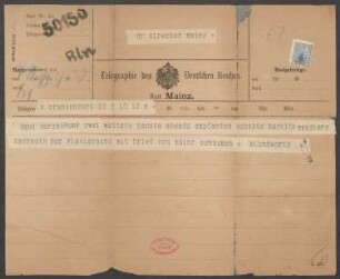 Brief an Ludwig Strecker  und B. Schott's Söhne : 04.12.1903