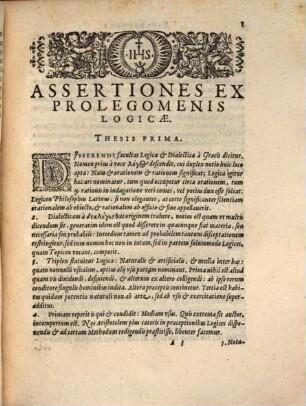Theses Logicae Ex Prolegomenis Et Porphyrio, Et Physicae Ex I. & II. Physicorvm