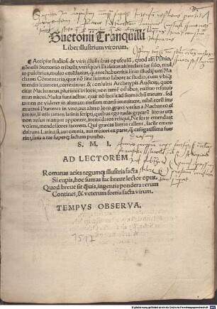 Suetonii Tranquilli Liber illustrium virorum