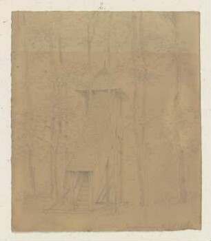 Hölzerner Aussichtsturm im Wald